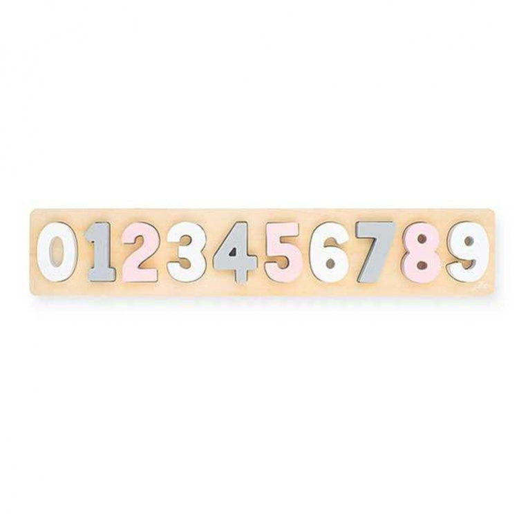 Jollein Träpussel siffror rosa/vit i gruppen Leksaker / Spel och pussel / Sifferpussel och bokstavspussel hos Bonti (999054981)