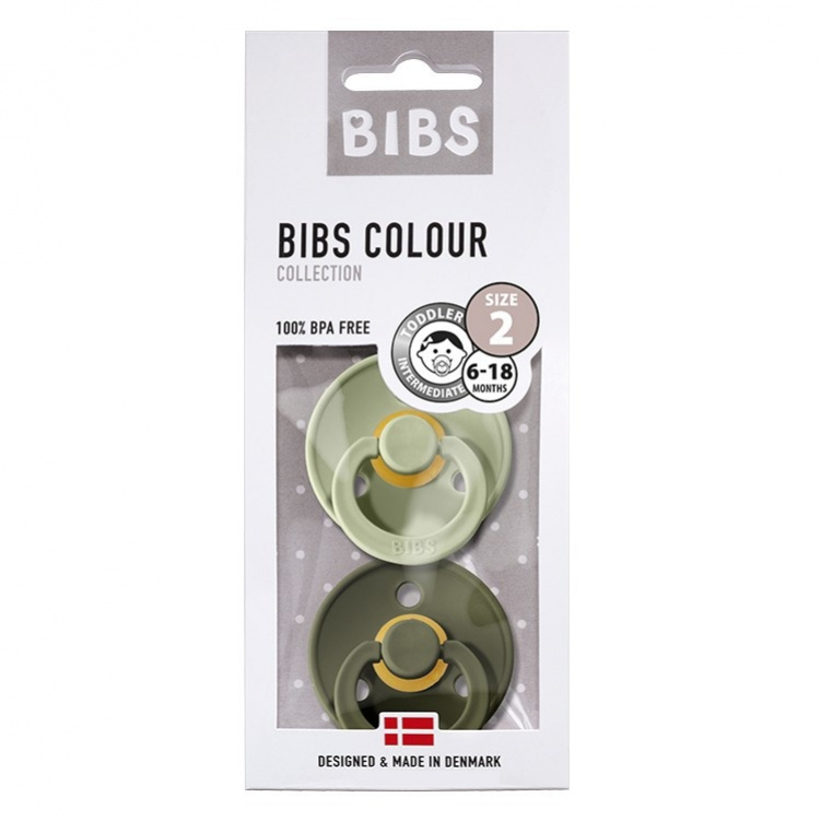 Bibs Colour Napp 2-pack Sage/Hunter Green Strl 2 i gruppen Babytillbehör / Nappar och tillbehör / Nappar 6 månader + hos Bonti (999055192)