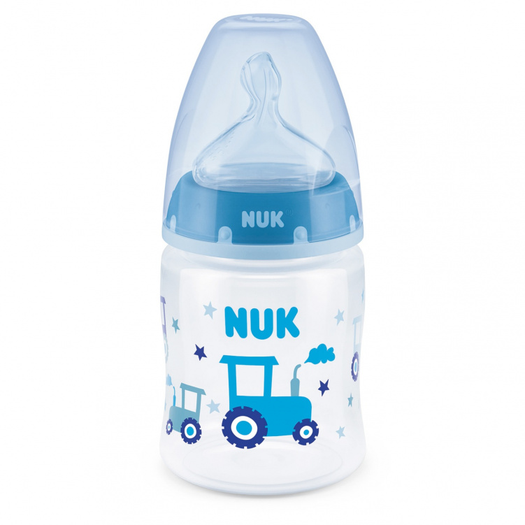 NUK Nappflaska First Choice+ Temperaturkontroll 150 ml Blå i gruppen Babytillbehör / Äta och mata / Nappflaskor och dinappar hos Bonti (999055778)