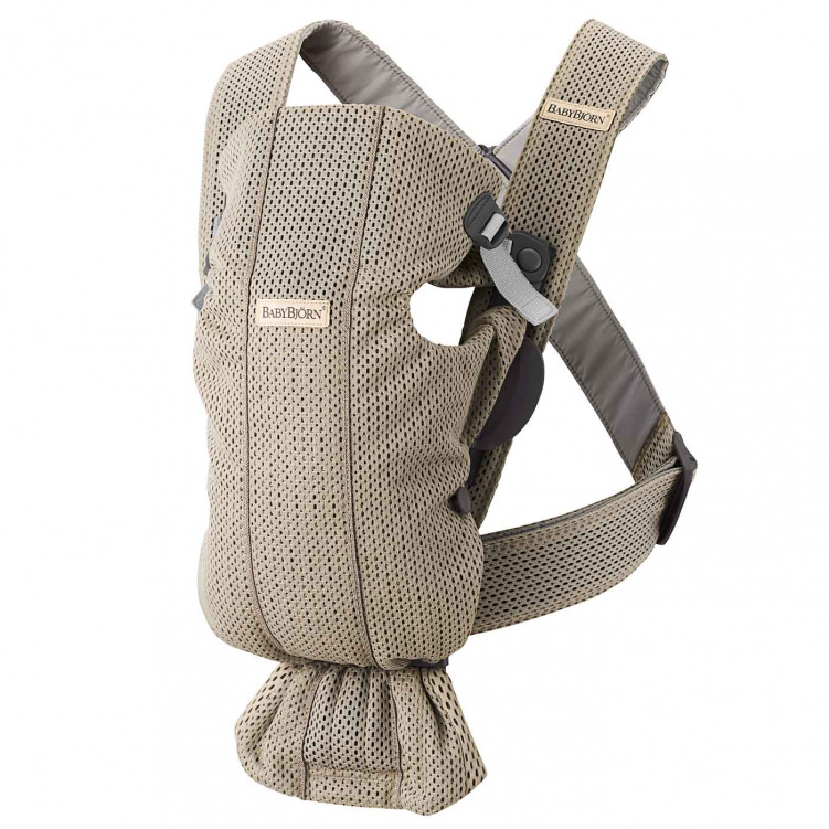 BabyBjörn Bärsele Mini 3D Mesh Grey Beige i gruppen Babytillbehör / Bärselar / Babybjörn bärselar hos Bonti (BABJ021002)