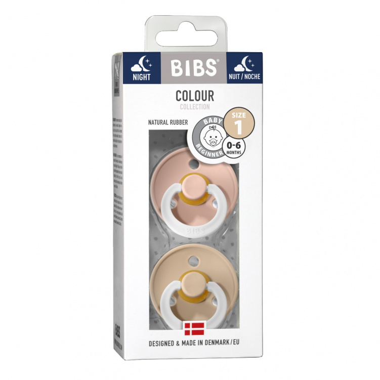 Bibs Colour Napp 2-pack Night Blush/Vanilla Strl 1 i gruppen Babytillbehör / Nappar och tillbehör / Nappar 0-6 månader hos Bonti (BIBS110243)