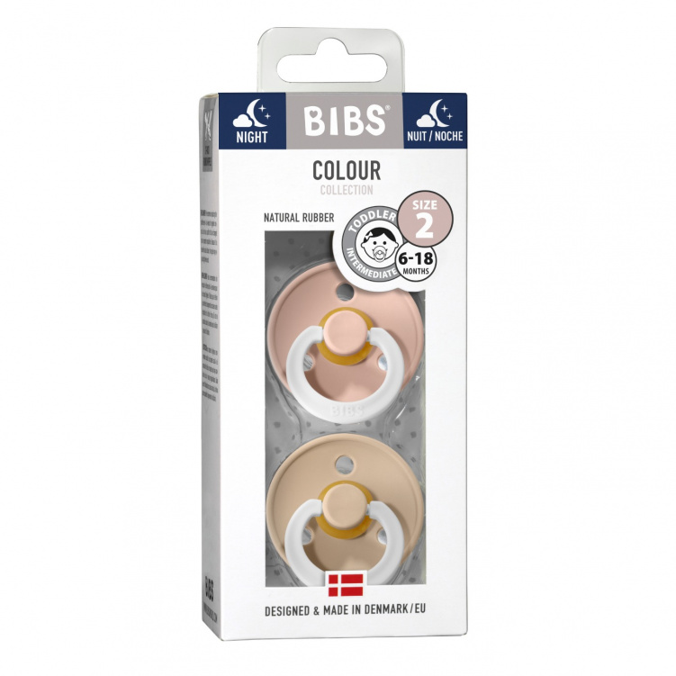 Bibs Colour Napp 2-pack Night Blush/Vanilla Strl 2 i gruppen Babytillbehör hos Bonti (BIBS120243)