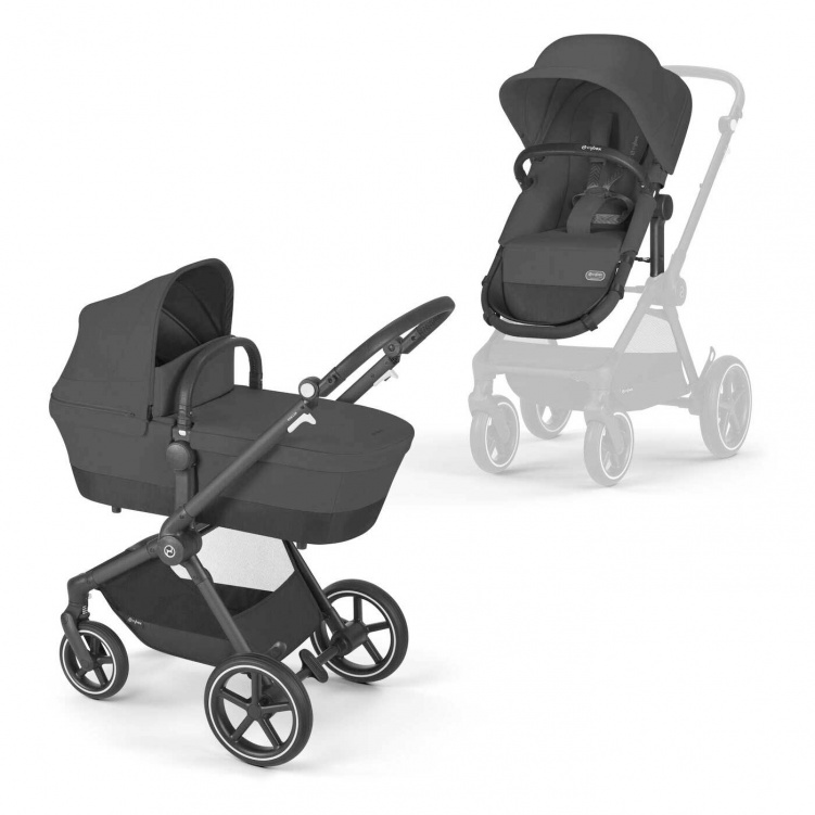 Cybex Eos Lux Duovagn Moon Black i gruppen Barnvagnar / Varumärken / Cybex / Cybex Eos hos Bonti (CYBE522003825)