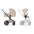 Cybex E-Priam Duovagn Matt Black/Cozy Beige i gruppen Barnvagnar / Varumärken / Cybex / Cybex E-Priam hos Bonti (CYBE526000065)