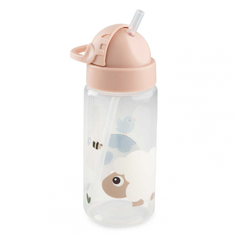 Done By Deer Vattenflaska med sugrör Tiny Farm Powder i gruppen Babytillbehör / Äta och mata / Muggar, flaskor och glas hos Bonti (DOBD1026101)