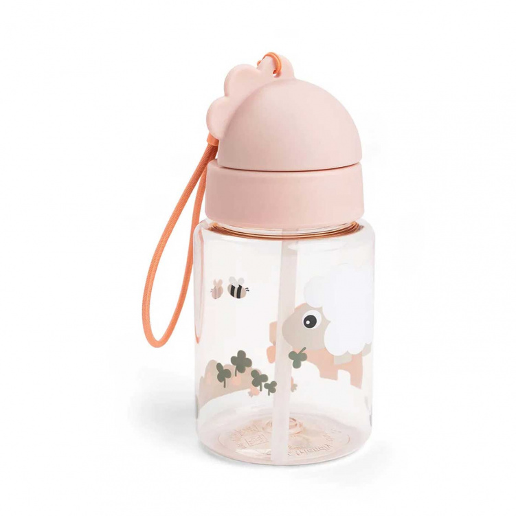 Done By Deer Vattenflaska 280 ml Tiny Farm Rosa i gruppen Babytillbehör / Äta och mata / Muggar, flaskor och glas hos Bonti (DOBD1056381)