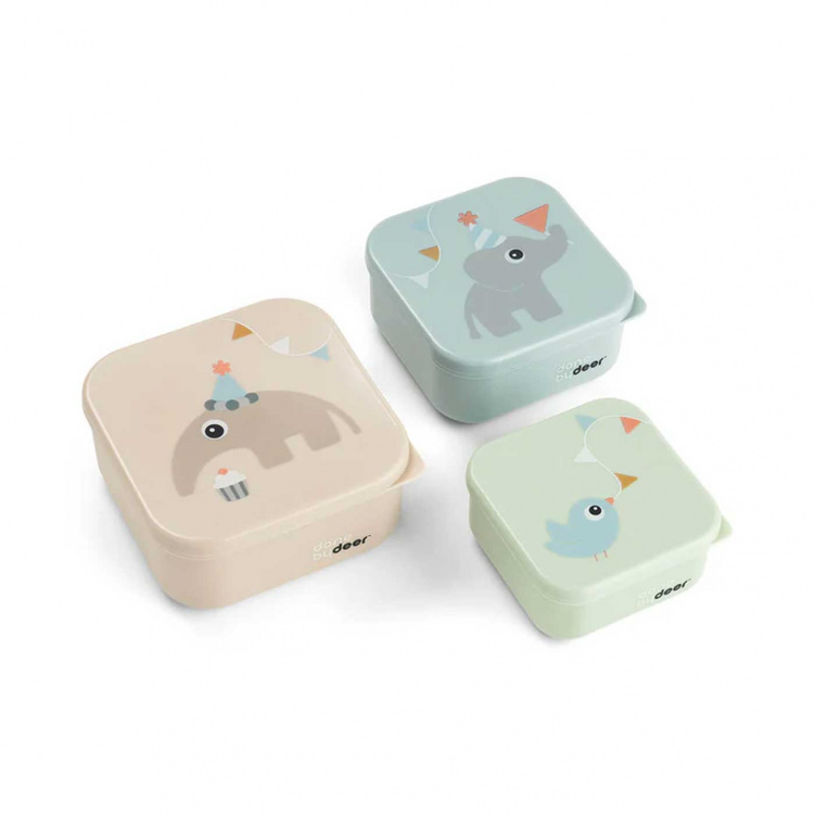  Done by Deer Snack Box Celebration Colour Mix 3-pack i gruppen Babytillbehör / Äta och mata / Matförvaring hos Bonti (DOBD1266587)