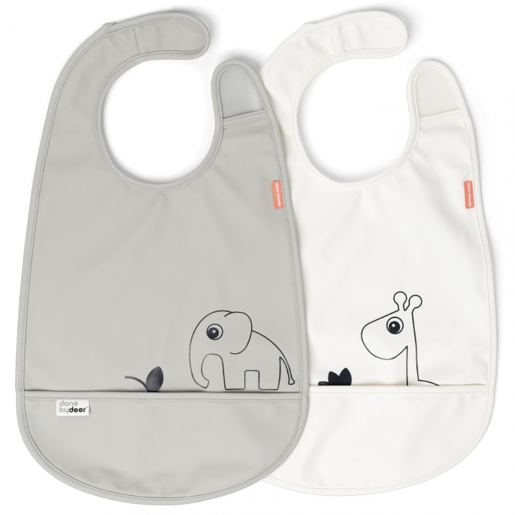 Done By Deer Haklapp Deer Friends 2-pack Grey i gruppen Kampanjer / Outlet / Outlet Babytillbehör / Outlet Äta & mata hos Bonti (DOBD1313525)