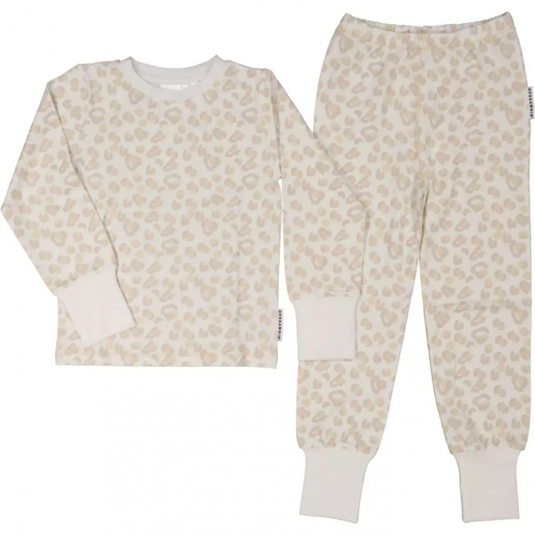 Geggamoja Tvådelad Pyjamas Bambu Leo Beige 86/92 i gruppen Barnkläder / Pyjamasar hos Bonti (GEMO1205231194)