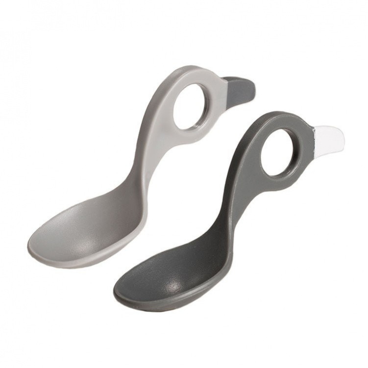 I Can Spoon Skedar Grå/mörkgrå 2-pack i gruppen Babytillbehör / Äta och mata / Bestick hos Bonti (ICSP7350084550049)