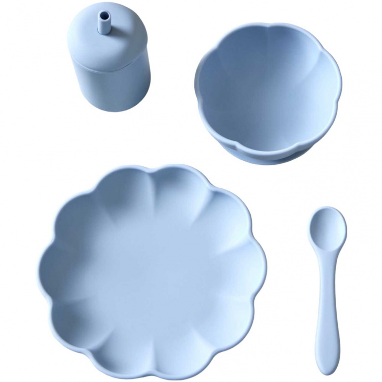 Jack o Juno Little Poppy Servis Pale Blue i gruppen Babytillbehör / Äta och mata / Serviser hos Bonti (JAJUD419PB-O)