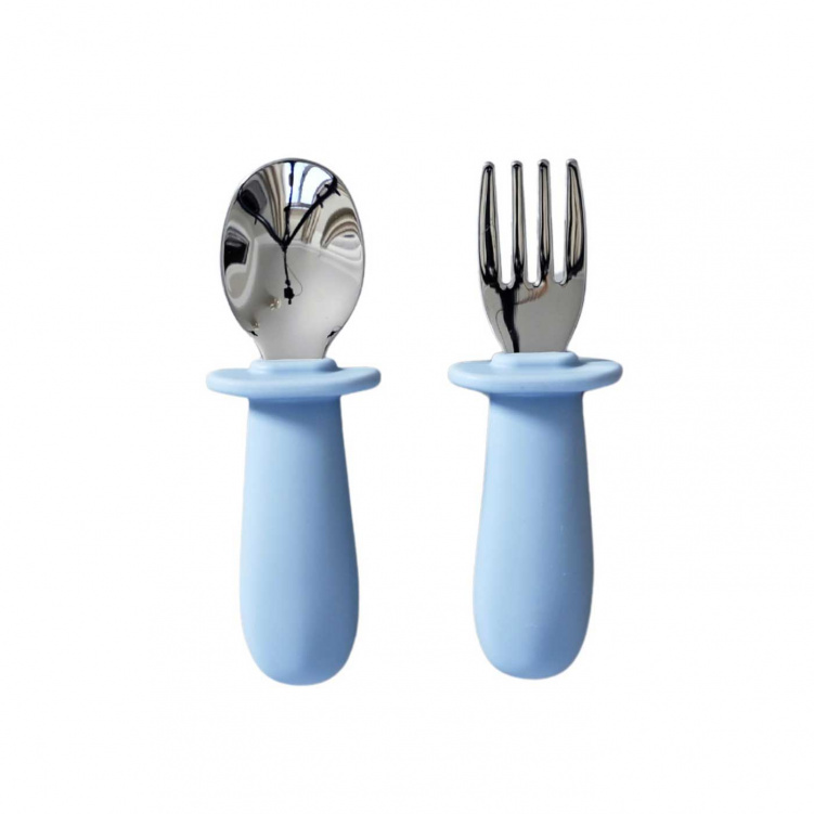 Jack o Juno Bestickset Baby Pale Blue i gruppen Babytillbehör / Äta och mata / Bestick hos Bonti (JAJUD442PB-O)
