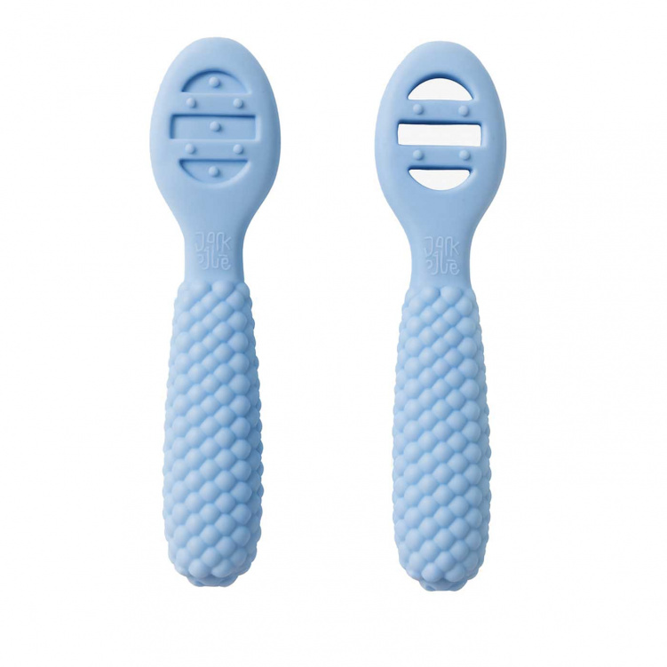 Jack o Juno Bubble Pre-Spoon Pale Blue 2-pack i gruppen Babytillbehör / Äta och mata / Bestick hos Bonti (JAJUD455PB-O)