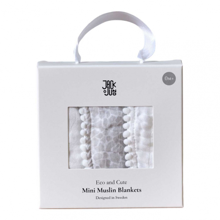 Jack o Juno Mini Muslinfilt Pearl & Giraffe Gray 3-pack i gruppen Babytillbehör / Sova / Bädda för sommartider hos Bonti (JAJUN314PG-O)