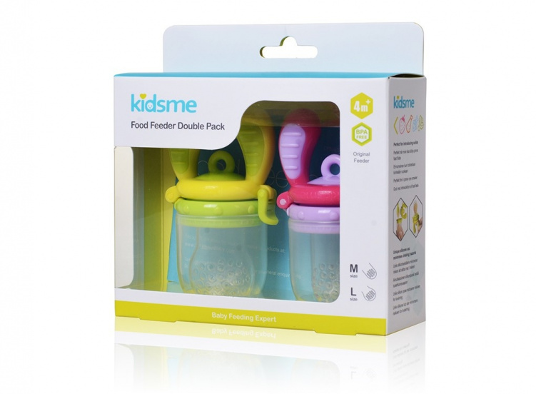 Kidsme Food Feeder Smaknapp Lavendel/lime 2-pack i gruppen Babytillbehör / Äta och mata / Övrigt hos Bonti (KIDS268)