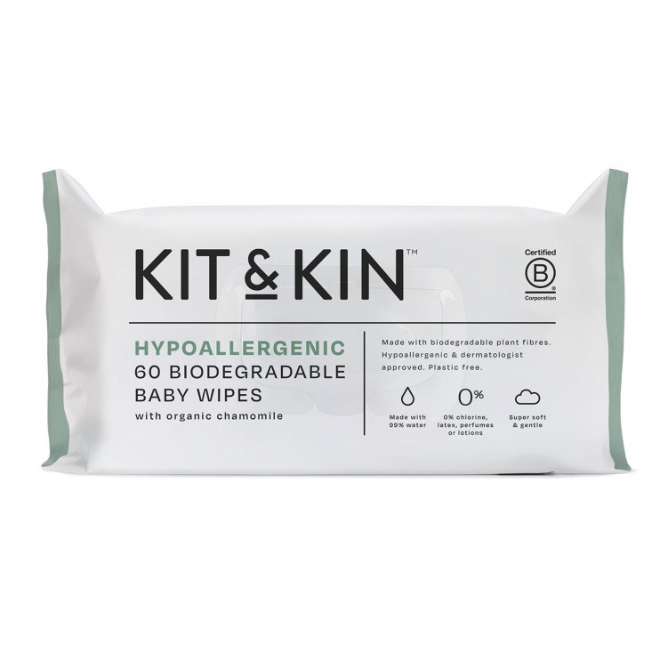 Kit & Kin Våtservetter 60 st i gruppen Babytillbehör / Sköta / Våtservetter och fodral hos Bonti (KIKIKKBABYWIPES)