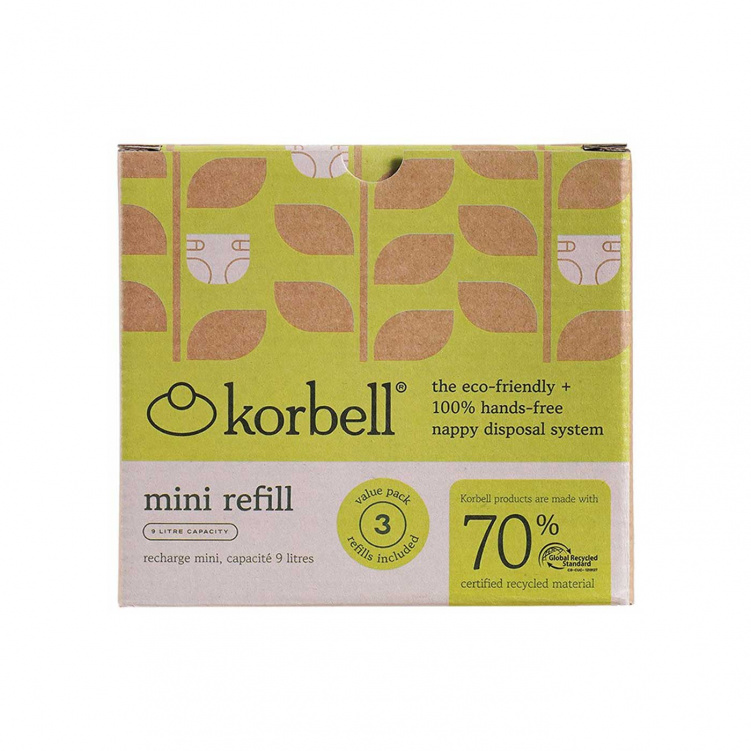 Korbell Mini Refill 3-pack GRS i gruppen Babytillbehör / Sköta / Blöjhinkar hos Bonti (KORBK22KRG3)