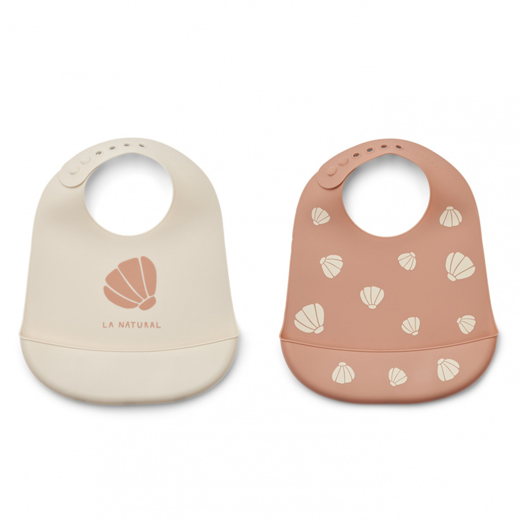 Liewood Tilda Haklapp Shell/Pale Tuscany 2-Pack i gruppen Kampanjer / Outlet / Outlet Babytillbehör / Outlet Äta & mata hos Bonti (LIEWLW15128-1503)