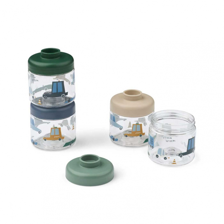 Liewood Barnmatlådor 4-Pack Cars/Sandy i gruppen Babytillbehör / Äta och mata / Matförvaring hos Bonti (LIEWLW20632-2780)