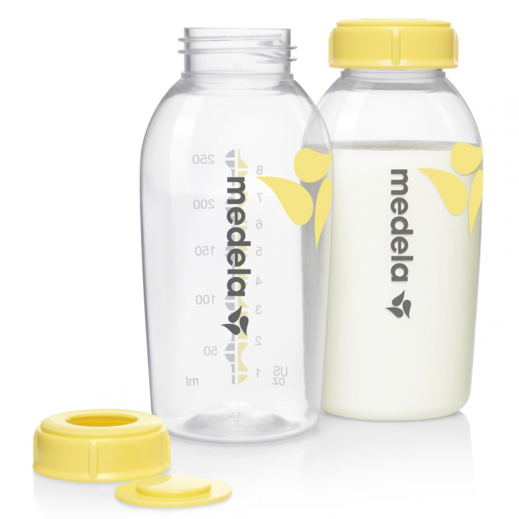 Medela Bröstmjölksflaska 250 ml 2-pack i gruppen Babytillbehör / Äta och mata / Nappflaskor och dinappar hos Bonti (MEDE008.0075)