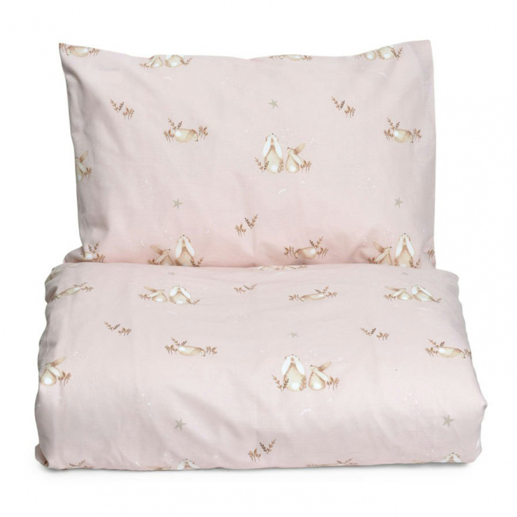 Mini Dreams Påslakanset Bunny Rosa Spjälsäng i gruppen Babytillbehör / Sova / Bäddset hos Bonti (MIDR3606403)