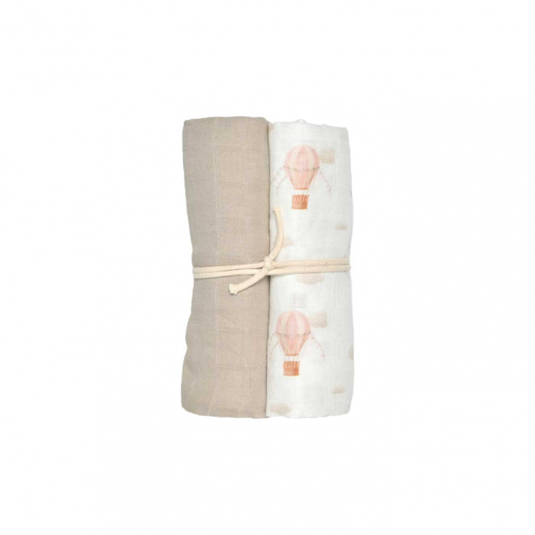 Mini Dreams Muslinfilt 2-pack Vintage Balloon Rosa i gruppen Babytillbehör / Sova / Babyfiltar hos Bonti (MIDR91106103)