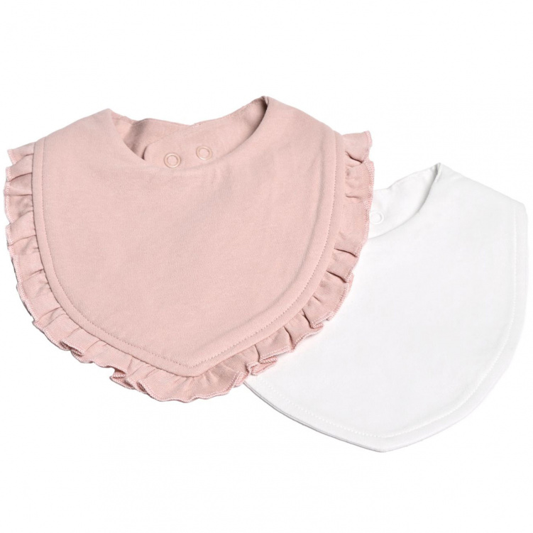 Mini Dreams Bib 2-pack Volang Rosa/Vit i gruppen Barnkläder / Accessoarer / Dregelhaklappar hos Bonti (MIDR94211809)