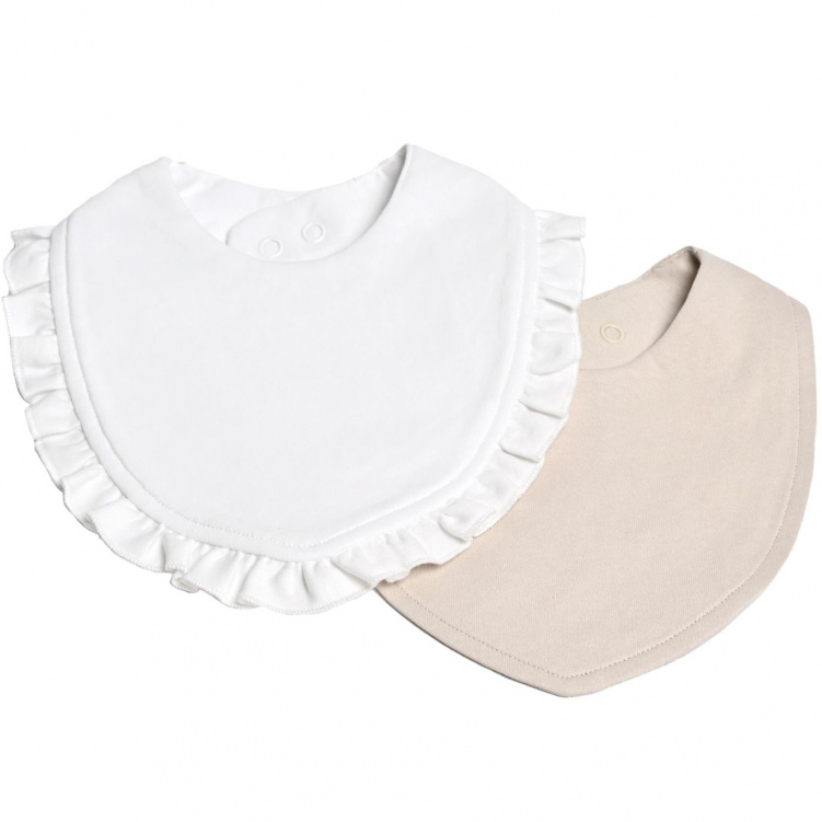 Mini Dreams Bib 2-pack Volang Sand/Vit i gruppen Barnkläder / Accessoarer / Dregelhaklappar hos Bonti (MIDR94211832)