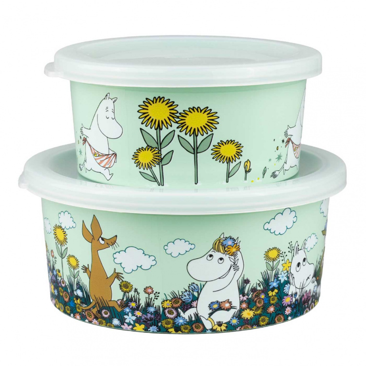 Mumin Äng Snackbox 2-pack Grön i gruppen Babytillbehör / Äta och mata / Matförvaring hos Bonti (MUMI6673)