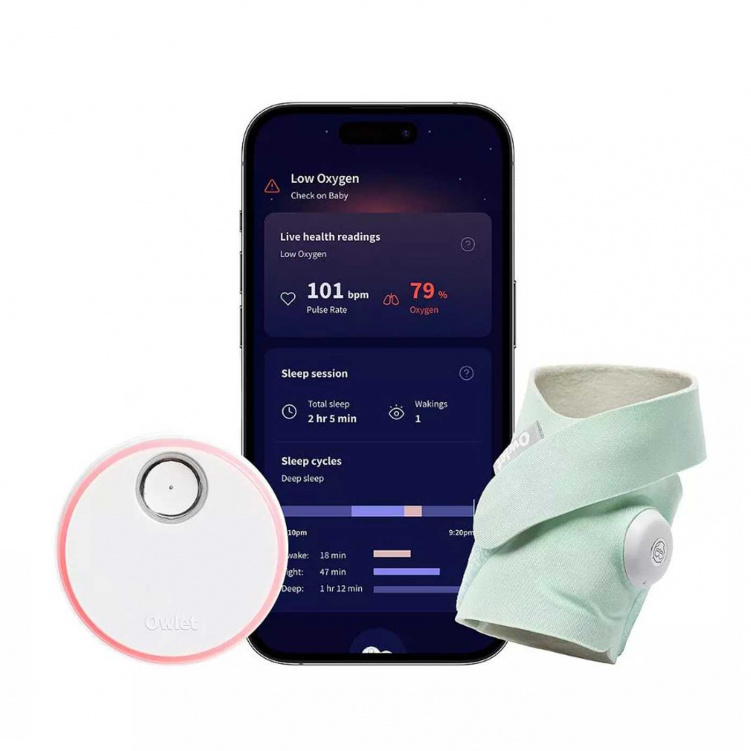 Owlet Babymonitor Dream Sock Mint i gruppen Barnsäkerhet / Babyvakter hos Bonti (OWLEBMRHNNMIM)