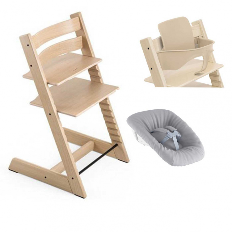 Stokke Tripp Trapp stol + Bygel + Newborn Set Natural i gruppen Möbler och inredning / Matstolar och tillbehör / Stokke Tripp Trapp hos Bonti (STOK685700)