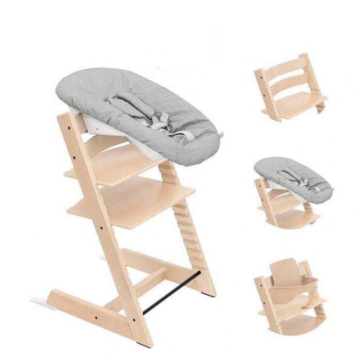 Stokke Tripp Trapp stol + Bygel + Newborn Set Natural i gruppen Möbler och inredning / Matstolar och tillbehör / Stokke Tripp Trapp hos Bonti (STOK685700)