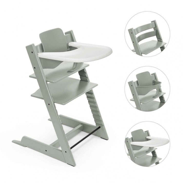 Stokke Tripp Trapp Stol + Bygel + Bricka Glacier Green i gruppen Möbler och inredning / Matstolar och tillbehör / Stokke Tripp Trapp hos Bonti (STOK697300)